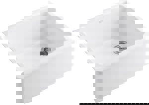 29-11/16 in. Undermount Cast Iron Single Bowl Kitchen Sink in White